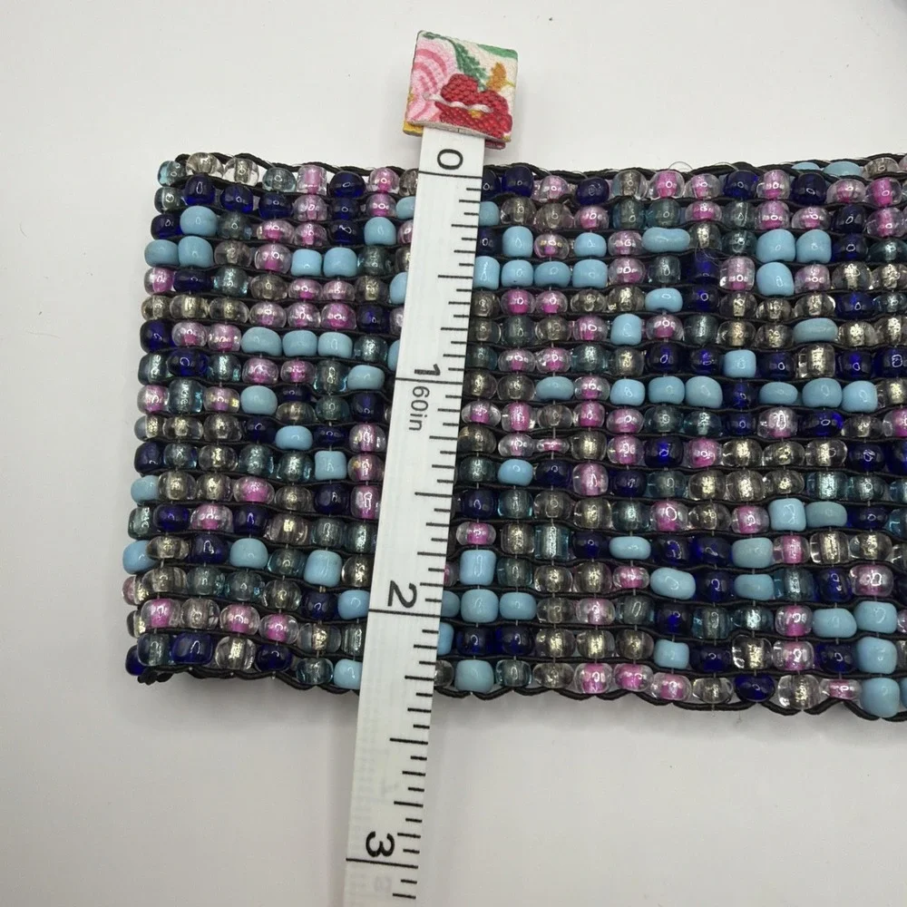Vintage Glass‎ Seed Bead Stretch Belt Multicolor Boho southwest One Size